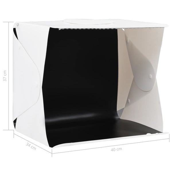 Light Box per Studio Foto a LED 40x34x37 cm in Plastica Bianco - homemem39