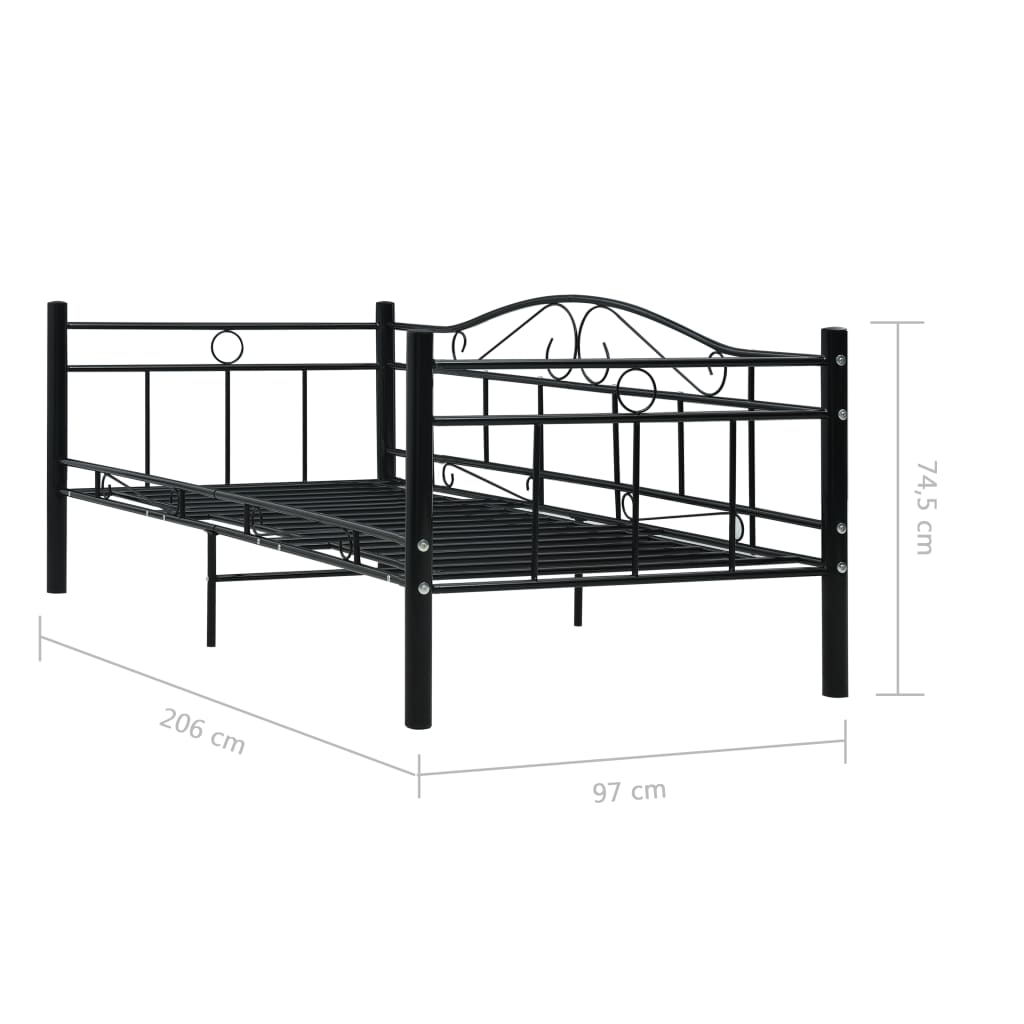 Telaio Divano Letto Nero in Metallo 90x200 cm - homemem39