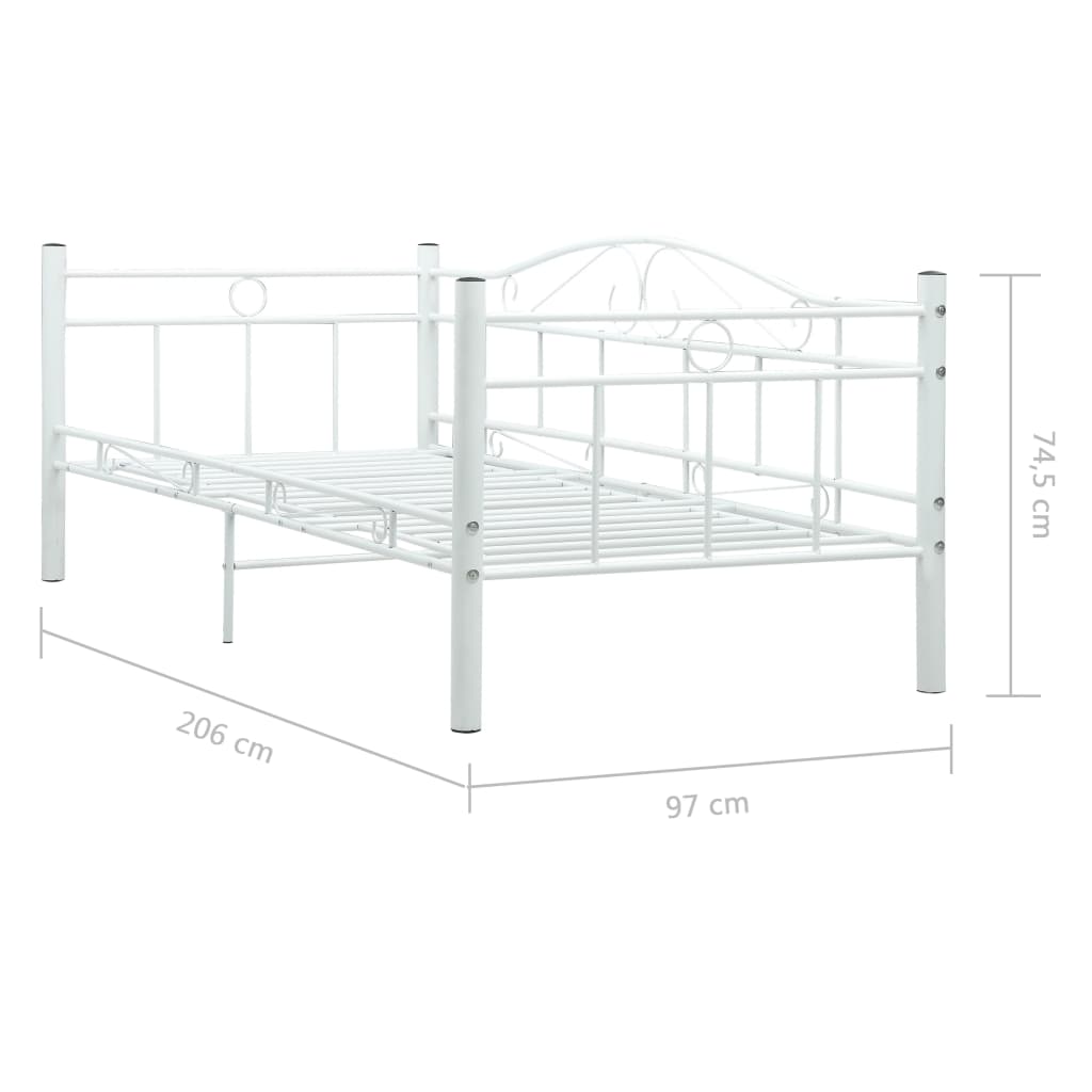 Telaio Divano Letto Bianco in Metallo 90x200 cm - homemem39