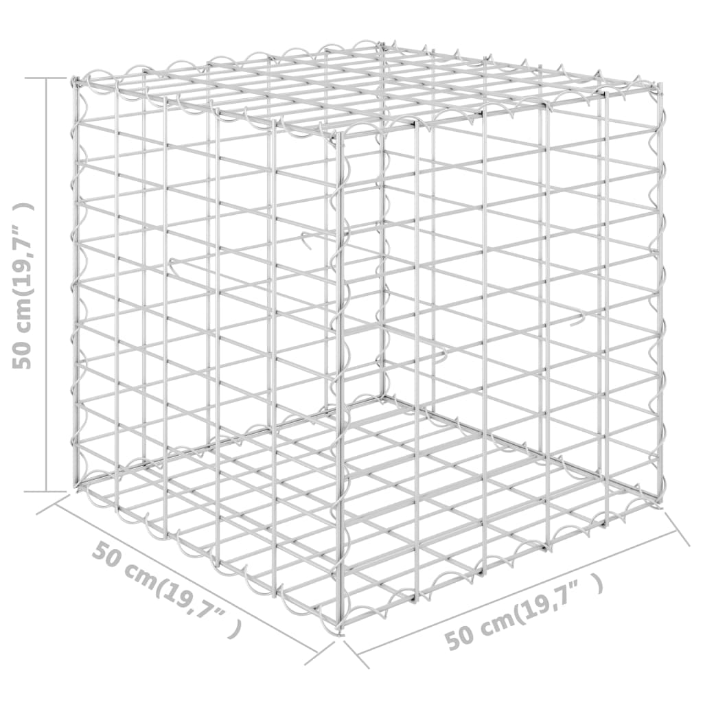 Gabbione Letto Rialzato a Cubo in Filo di Acciaio 50x50x50 cm - homemem39