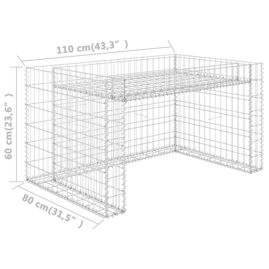 Casetta Rasaerba con Fioriera Rialzata 110x80x60cm Filo Acciaio - homemem39