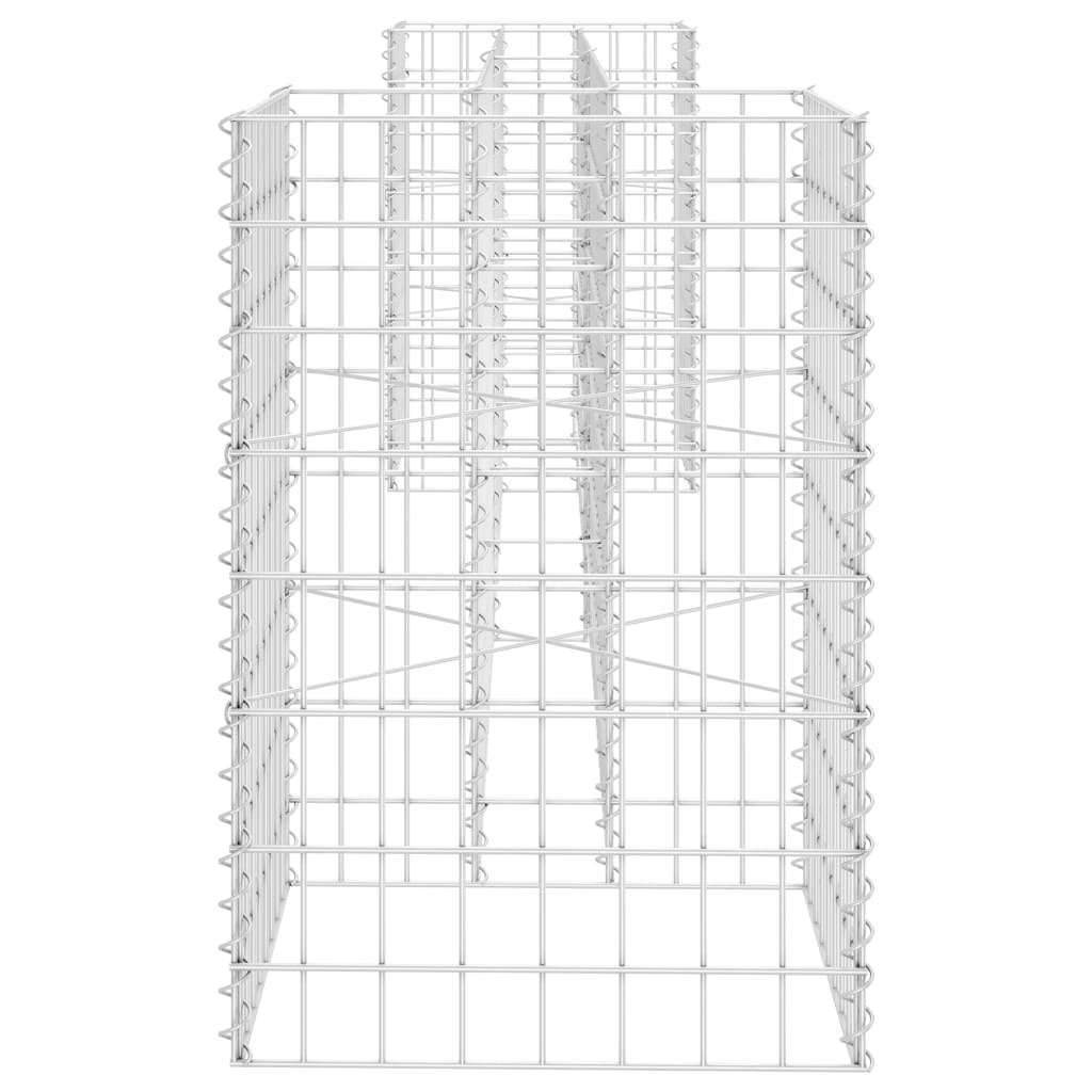 Gabbione Fioriera ad "H" in Filo di Acciaio 260x40x60 cm - homemem39