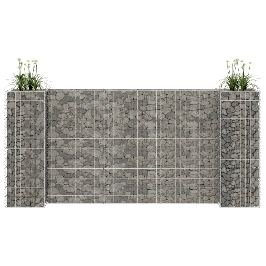 Gabbione Fioriera ad "H" in Filo di Acciaio 260x40x120 cm - homemem39