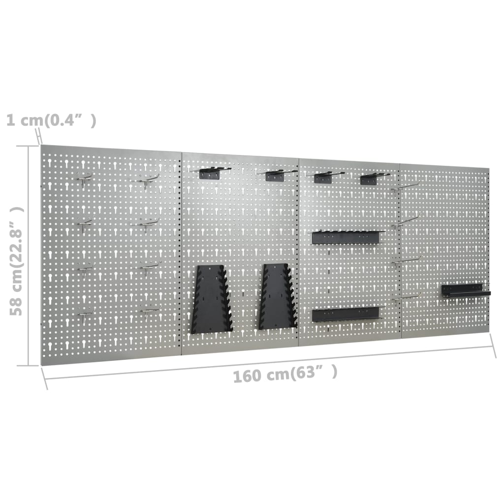 Pannelli per Utensili a Parete 4 pz 40x58 cm Acciaio - homemem39