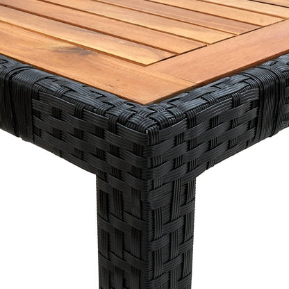 Set da Pranzo da Giardino 9 pz in Polyrattan e Acacia Nero - homemem39