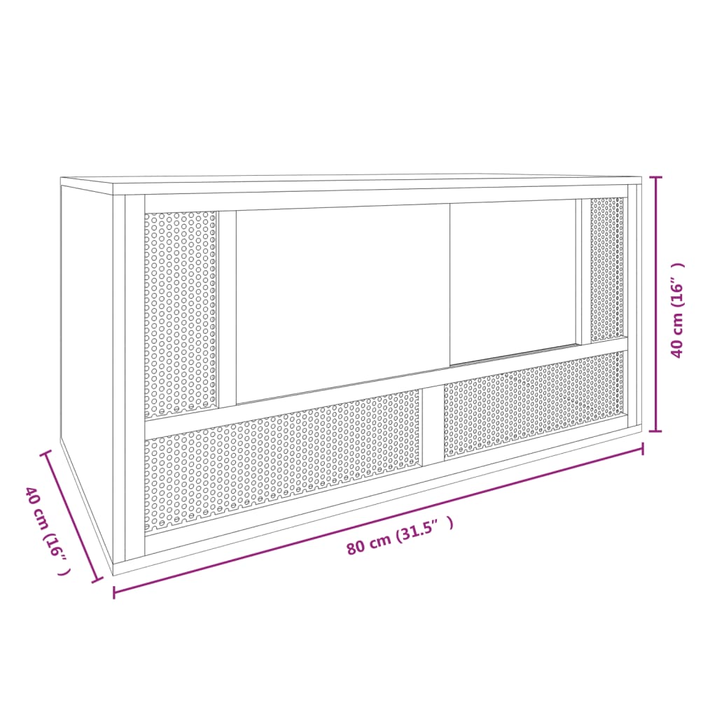 Terrario in Legno Multistrato 80x40x40 cm - homemem39