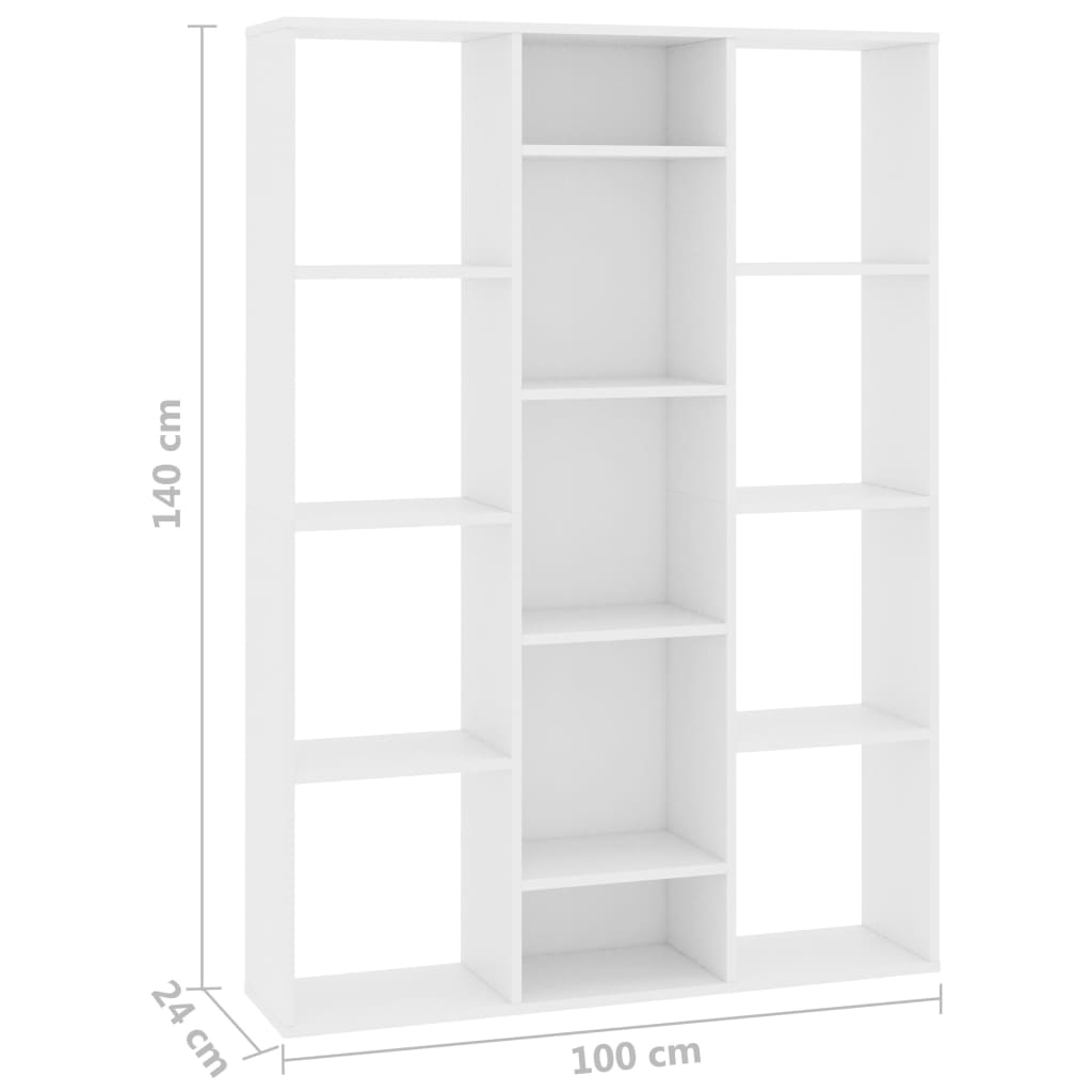 Libreria/Divisorio Bianco 100x24x140 cm in Legno Multistrato - homemem39