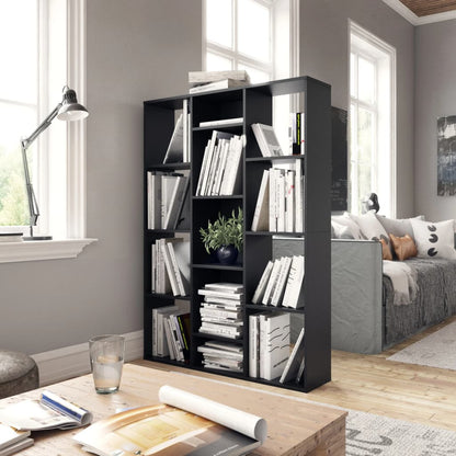 Libreria/Divisorio Nero 100x24x140 cm in Legno Multistrato - homemem39