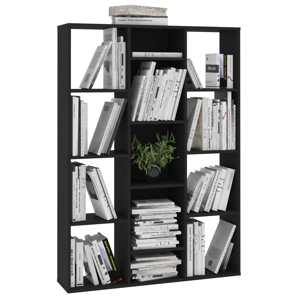 Libreria/Divisorio Nero 100x24x140 cm in Legno Multistrato - homemem39