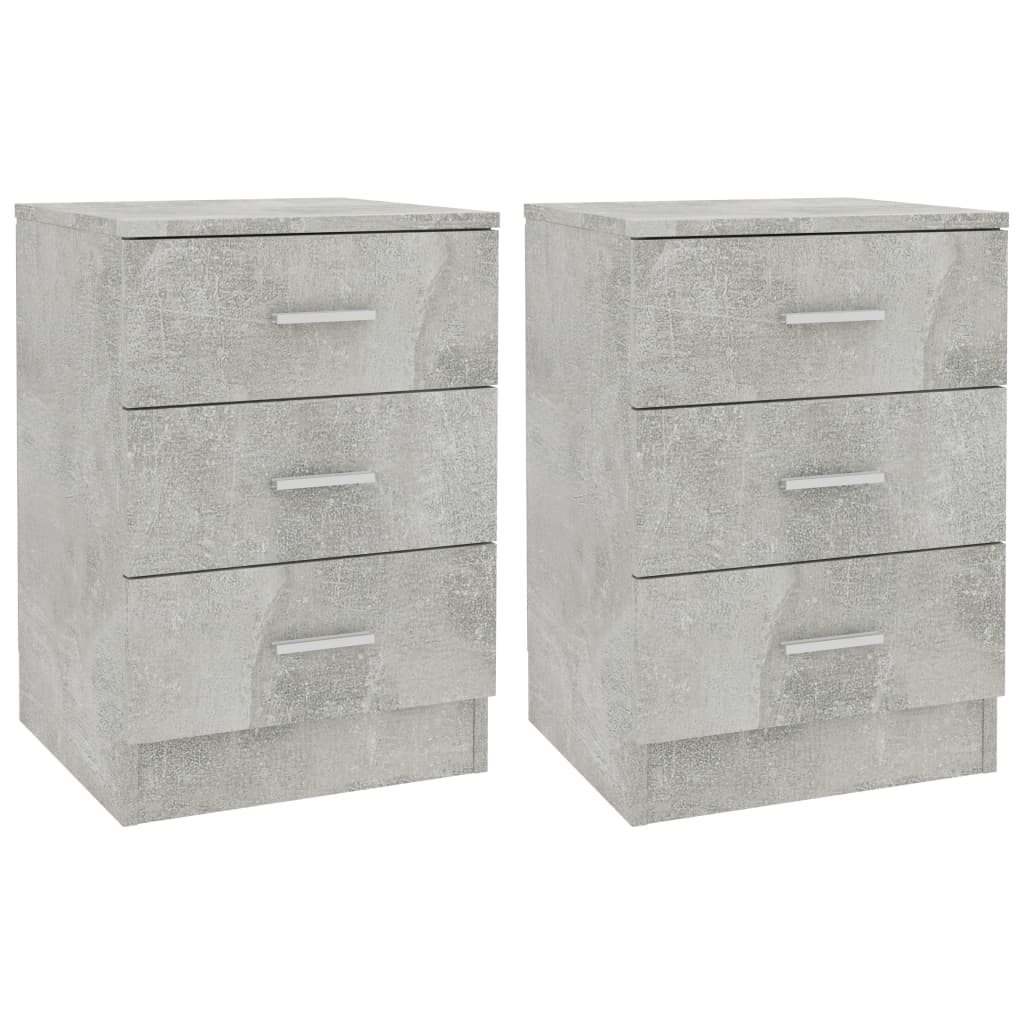 Comodini 2 pz Grigio Cemento 38x35x56 cm in Truciolato - homemem39