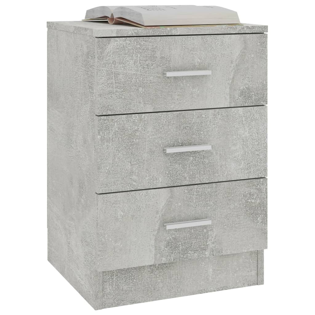 Comodini 2 pz Grigio Cemento 38x35x56 cm in Truciolato - homemem39