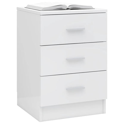 Comodini 2 pz Bianco Lucido 38x35x56 cm in Truciolato - homemem39