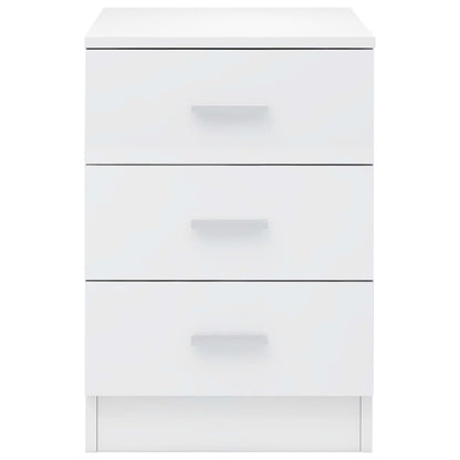 Comodini 2 pz Bianco Lucido 38x35x56 cm in Truciolato - homemem39