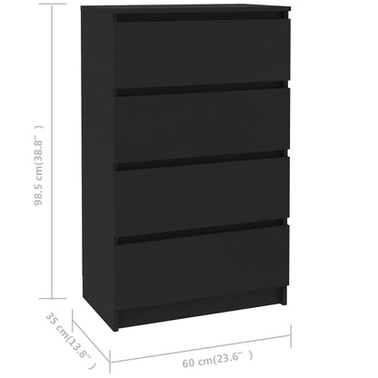 Credenza Nera 60x35x98,5 cm in Legno Multistrato - homemem39