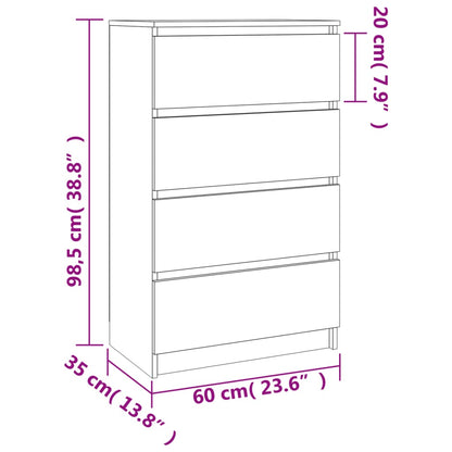 Credenza Rovere Sonoma 60x35x98,5 cm in Legno Multistrato - homemem39