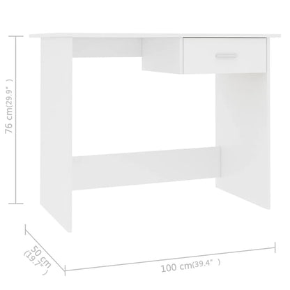 Scrivania Bianca 100x50x76 cm in Legno Multistrato - homemem39