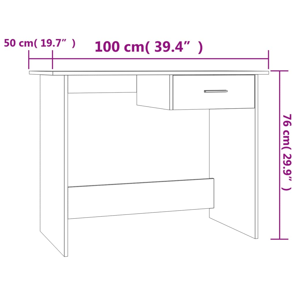 Scrivania Grigio Cemento 100x50x76 cm in Truciolato - homemem39