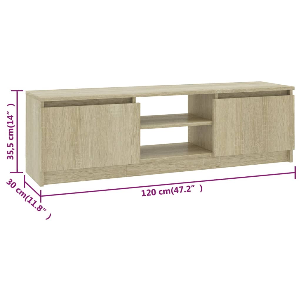 Mobile Porta TV Rovere Sonoma 120x30x35,5 cm Legno Multistrato - homemem39