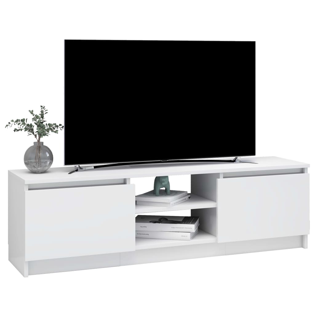 Mobile TV Bianco Lucido 120x30x35,5 cm in Truciolato - homemem39