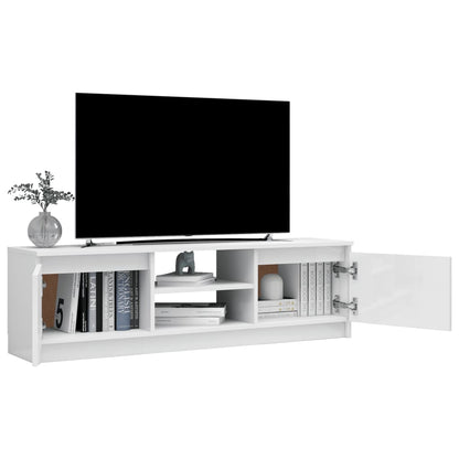 Mobile TV Bianco Lucido 120x30x35,5 cm in Truciolato - homemem39