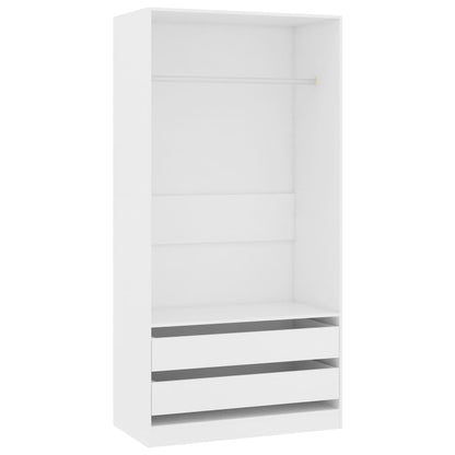 Armadio Bianco 100x50x200 cm in Legno Multistrato - homemem39