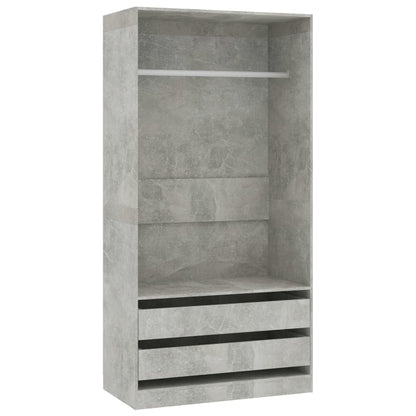 Armadio Grigio Cemento 100x50x200 cm in Legno Multistrato - homemem39