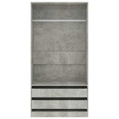 Armadio Grigio Cemento 100x50x200 cm in Legno Multistrato - homemem39