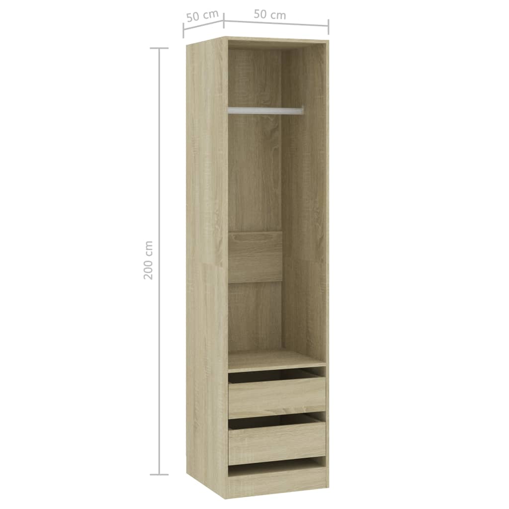 Armadio Cassetti Rovere Sonoma 50x50x200 cm Legno Multistrato - homemem39