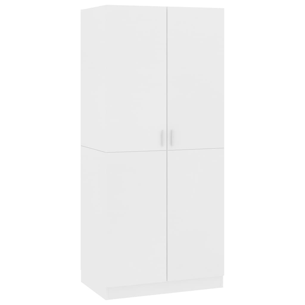 Armadio Bianco 80x52x180 cm in Legno Multistrato - homemem39