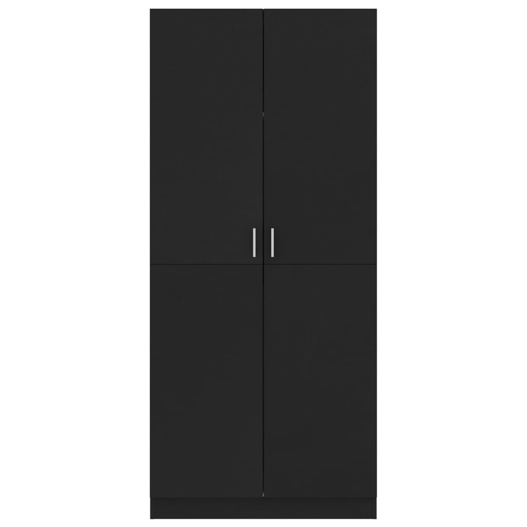 Armadio Nero 80x52x180 cm in Legno Multistrato - homemem39