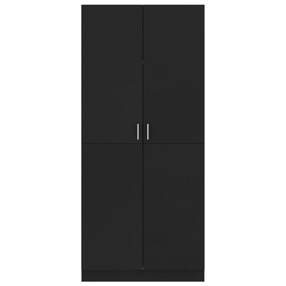 Armadio Nero 80x52x180 cm in Legno Multistrato - homemem39