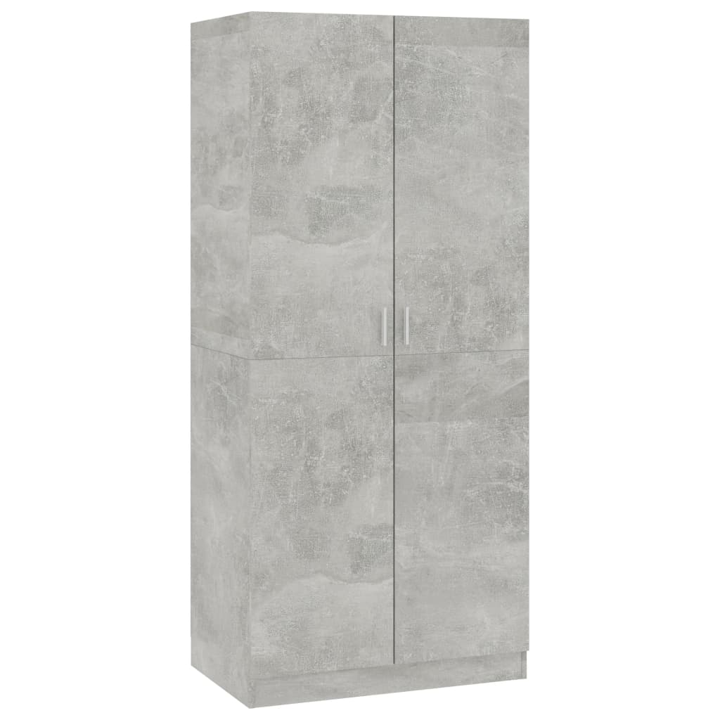 Armadio Grigio Cemento 80x52x180 cm in Truciolato - homemem39