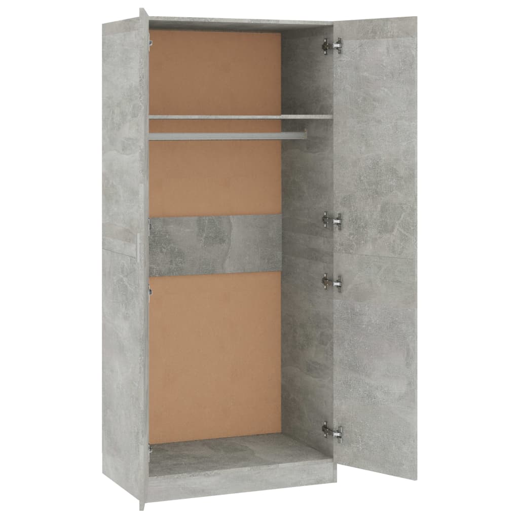 Armadio Grigio Cemento 80x52x180 cm in Truciolato - homemem39