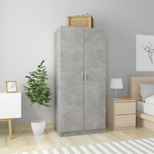 Armadio Grigio Cemento 80x52x180 cm in Truciolato - homemem39