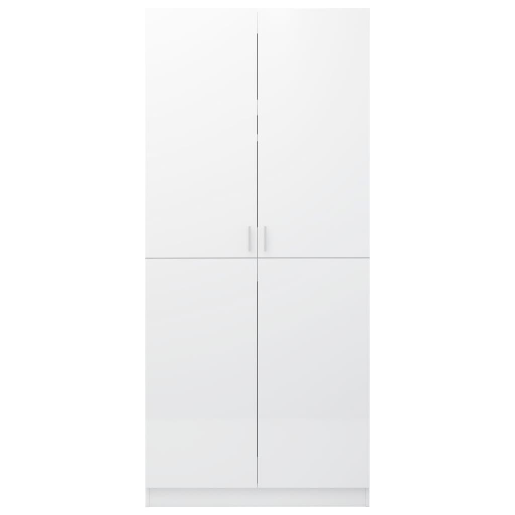 Armadio Bianco Lucido 80x52x180 cm in Truciolato - homemem39