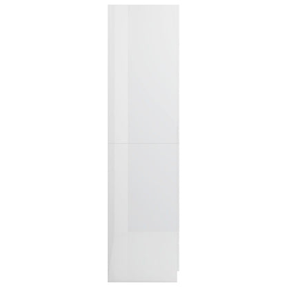 Armadio Bianco Lucido 80x52x180 cm in Truciolato - homemem39