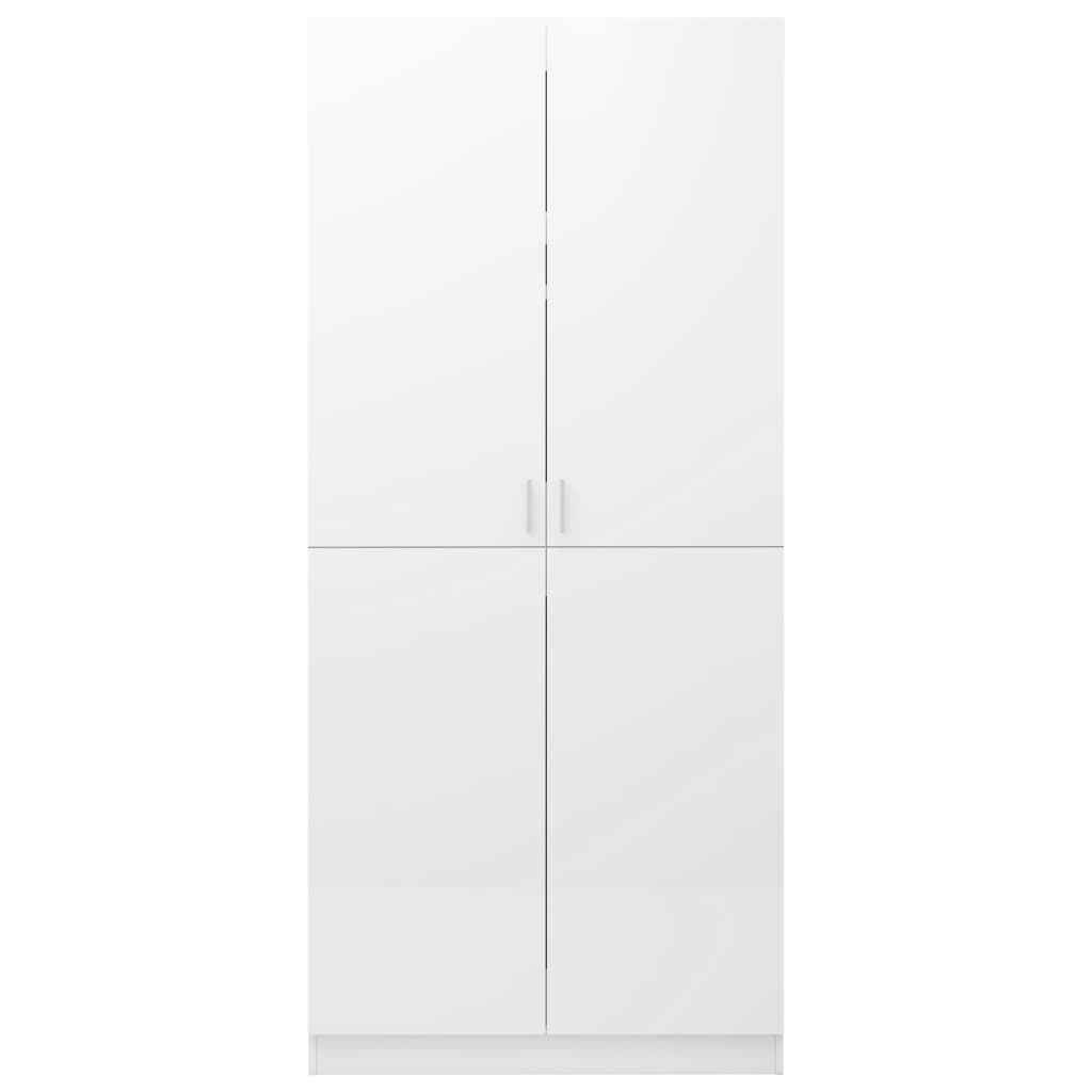 Armadio Bianco Lucido 90x52x200 cm in Legno Multistrato - homemem39