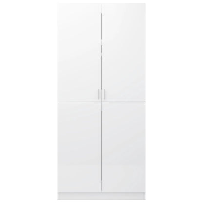 Armadio Bianco Lucido 90x52x200 cm in Legno Multistrato - homemem39