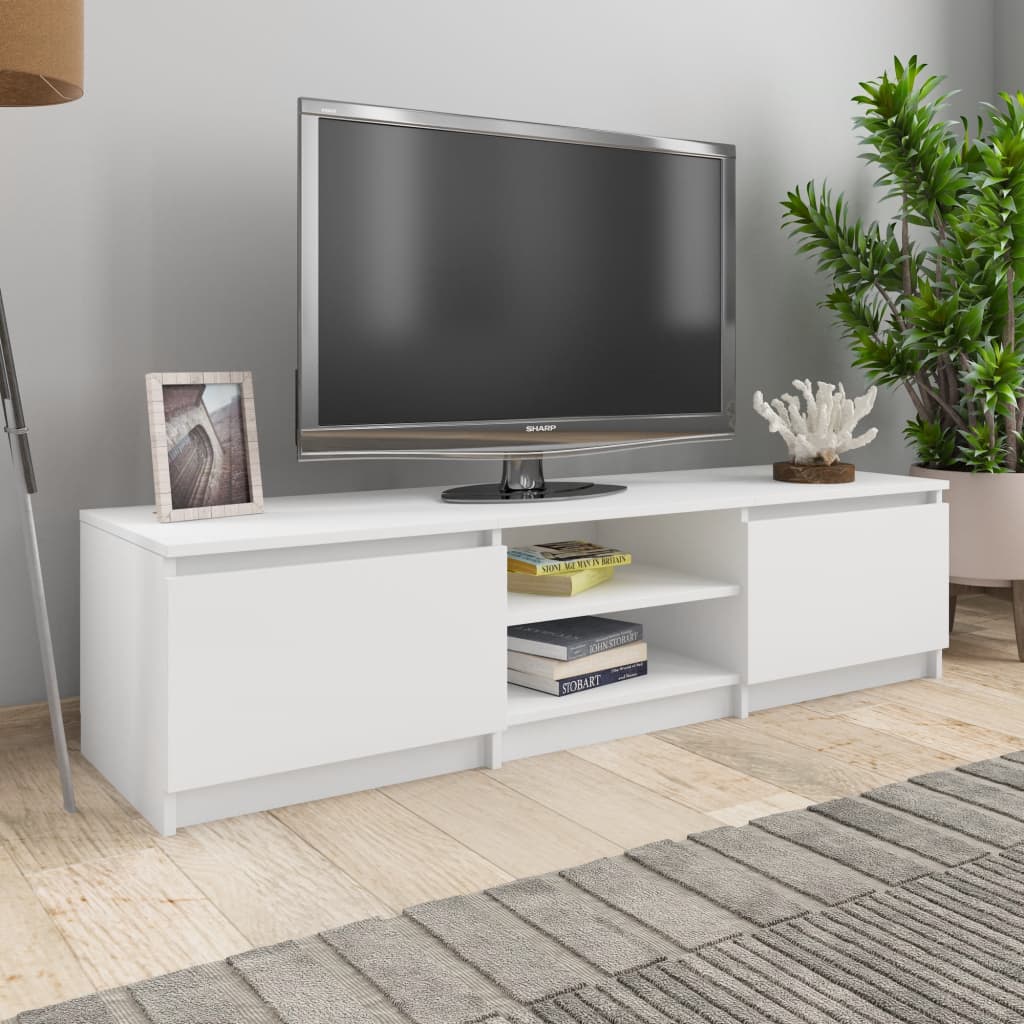 Mobile Porta TV Bianco 140x40x35,5 cm in Legno Multistrato - homemem39