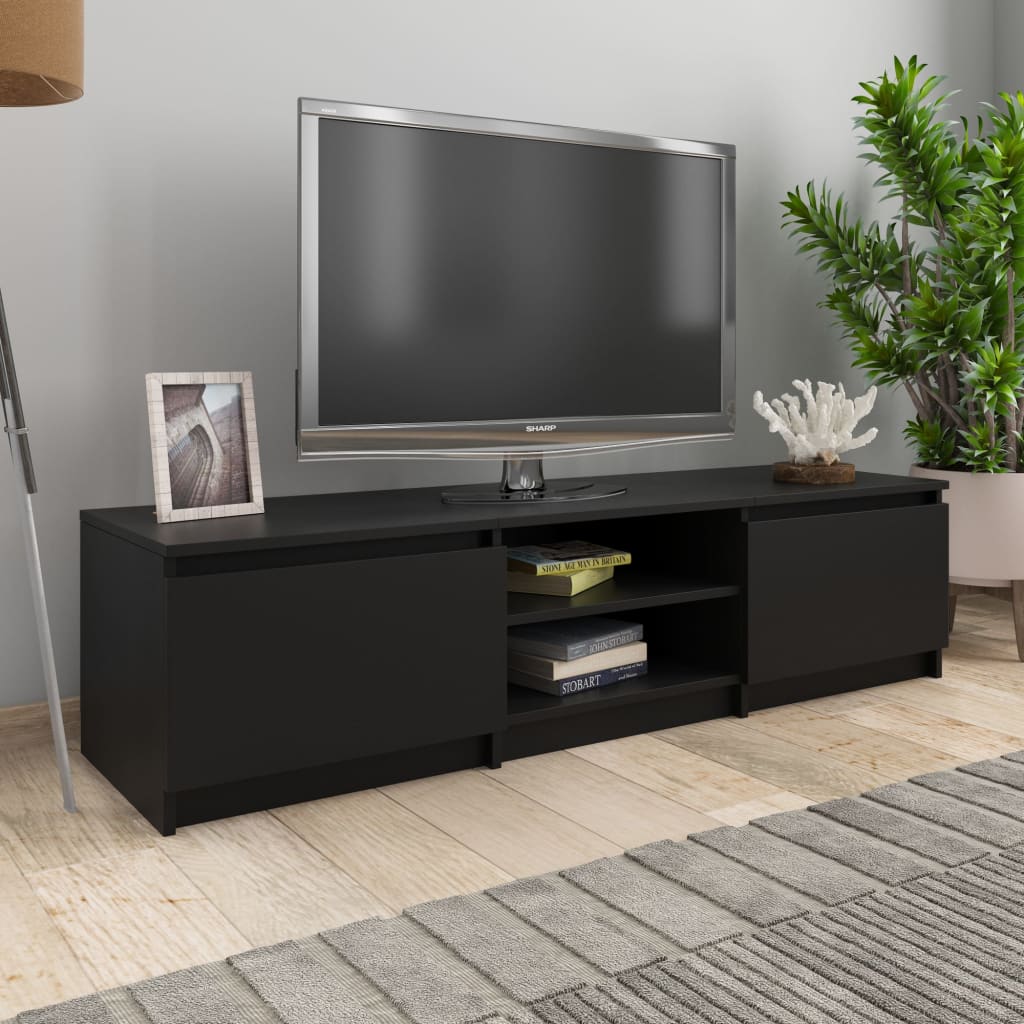 Mobile TV Nero 140x40x35,5 cm in Truciolato - homemem39