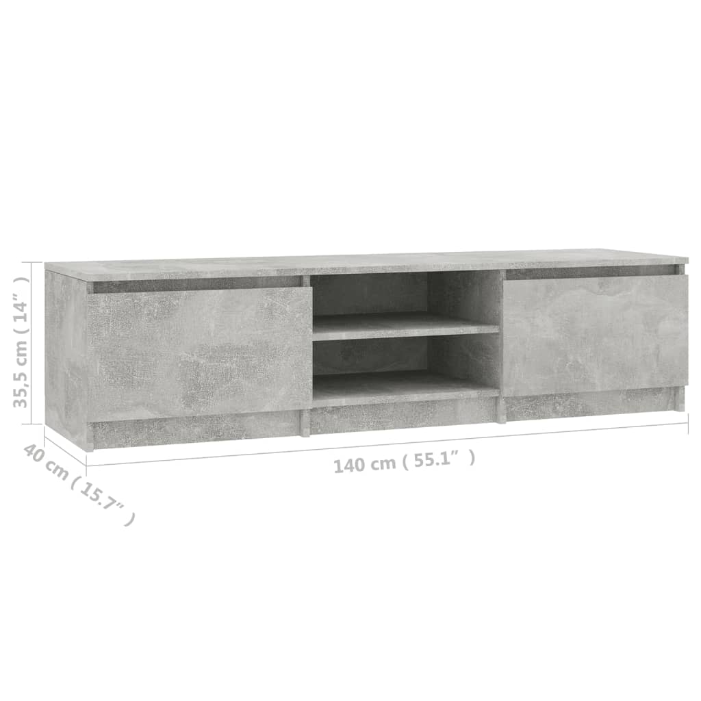 Mobile TV Grigio Cemento 140x40x35,5 cm in Truciolato - homemem39