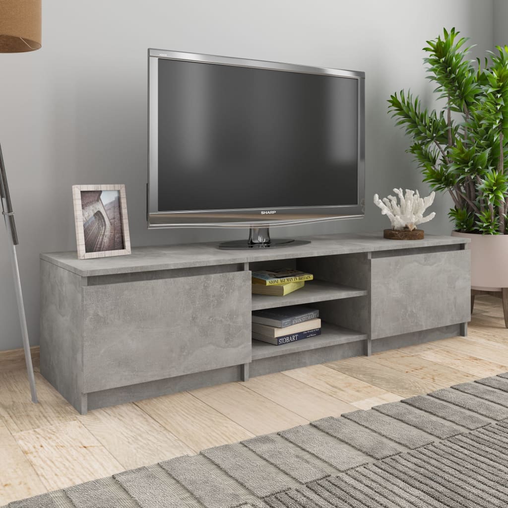 Mobile TV Grigio Cemento 140x40x35,5 cm in Truciolato - homemem39