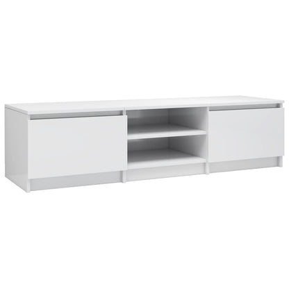 Mobile TV Bianco Lucido 140x40x35,5 cm in Truciolato - homemem39