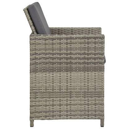 Set da Pranzo da Giardino 9 pz con Cuscini in Polyrattan Grigio - homemem39