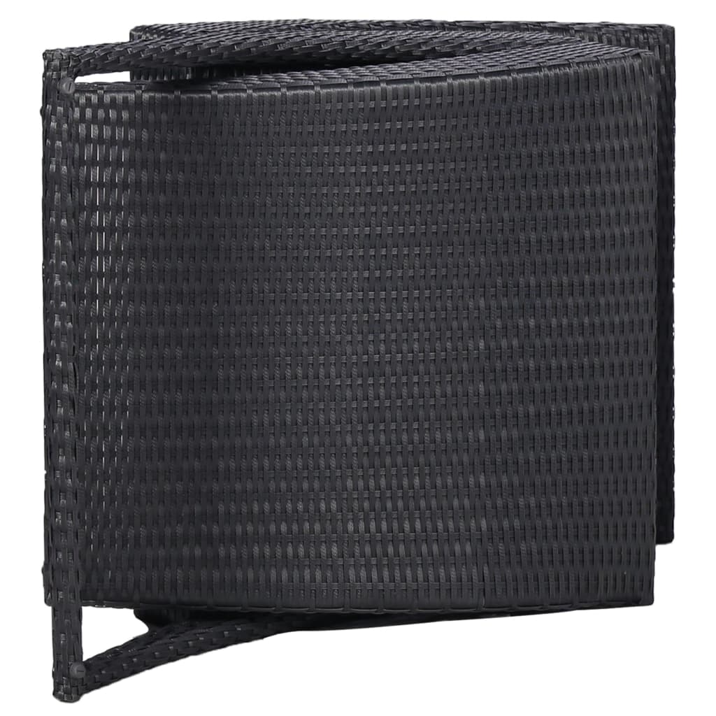 Lettino Prendisole con Cuscino in Polyrattan Nero - homemem39