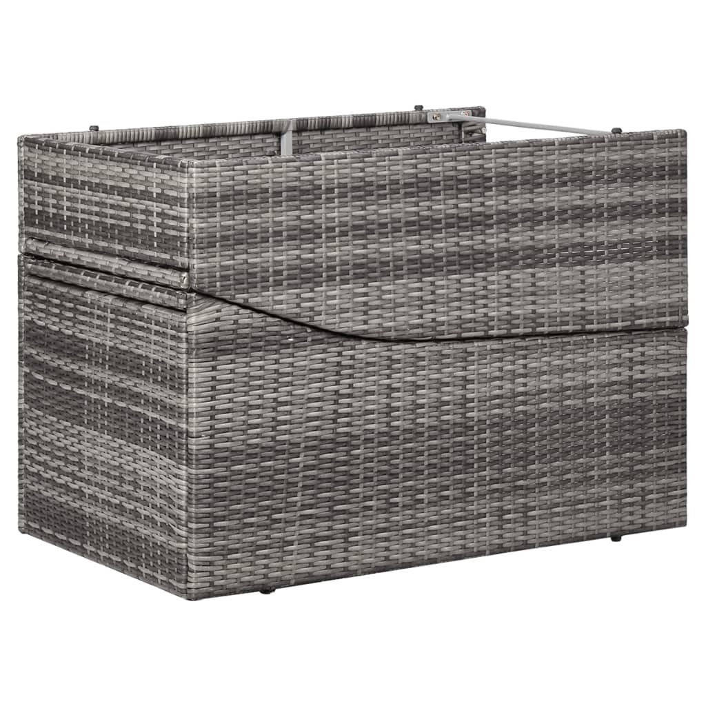 Lettino Prendisole con Cuscino in Polyrattan Grigio - homemem39