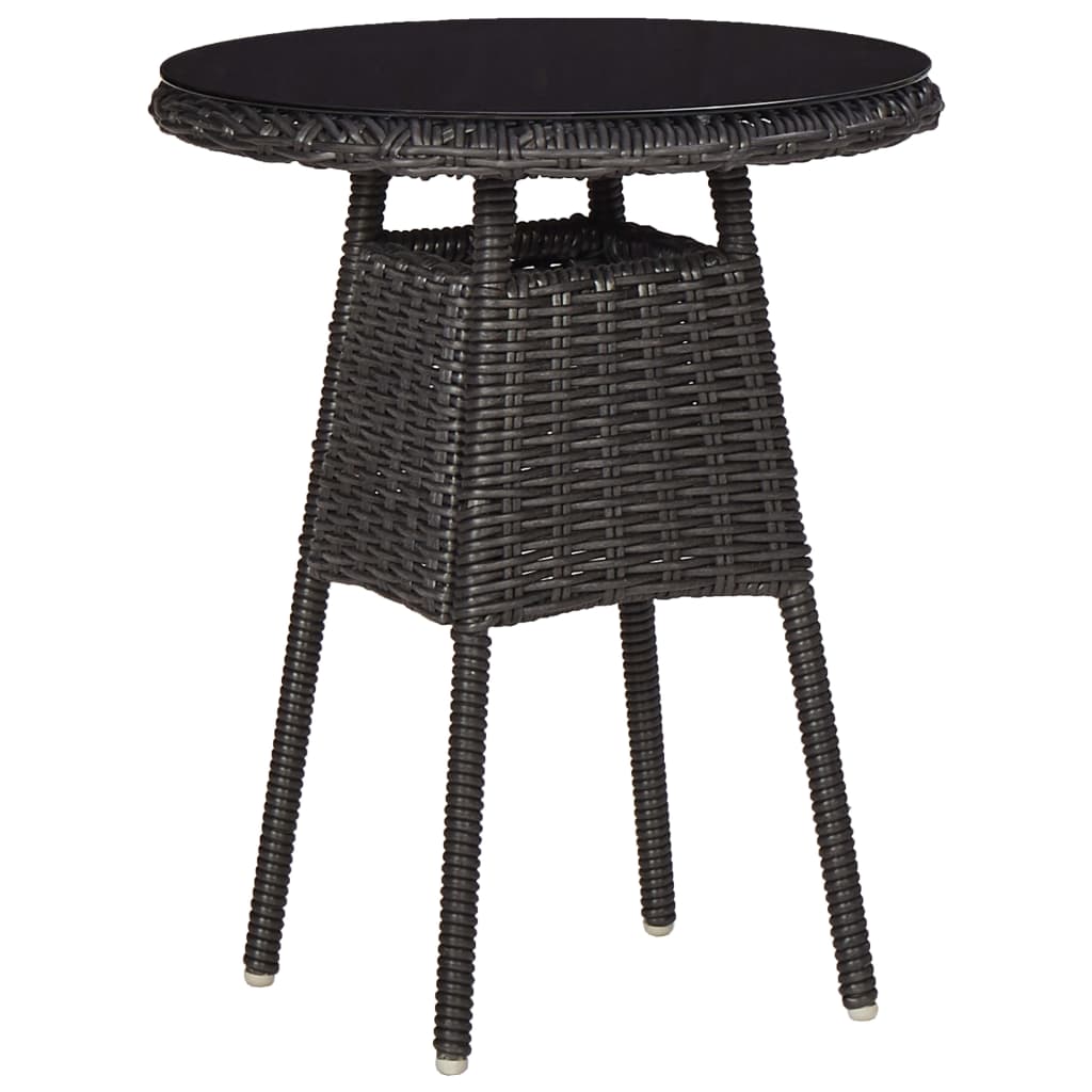 Sedie da Giardino 2 pz con Tavolino da Tè in Polyrattan Nero - homemem39