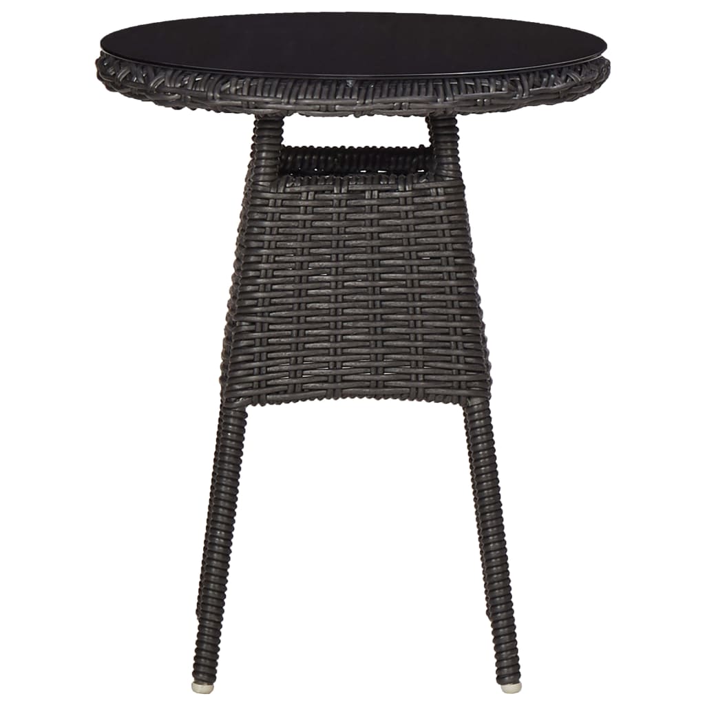 Sedie da Giardino 2 pz con Tavolino da Tè in Polyrattan Nero - homemem39