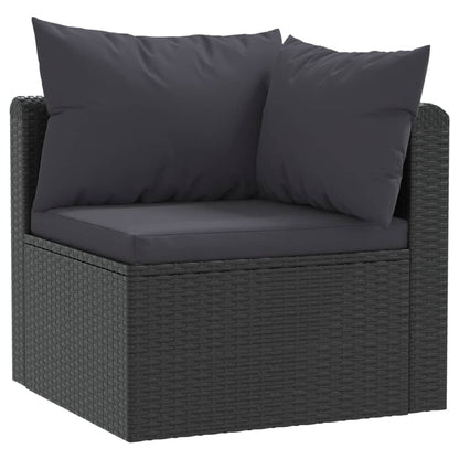 Set Divani da Giardino 5 pz con Cuscini in Polyrattan Nero - homemem39