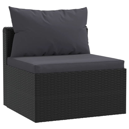 Set Divani da Giardino 5 pz con Cuscini in Polyrattan Nero - homemem39